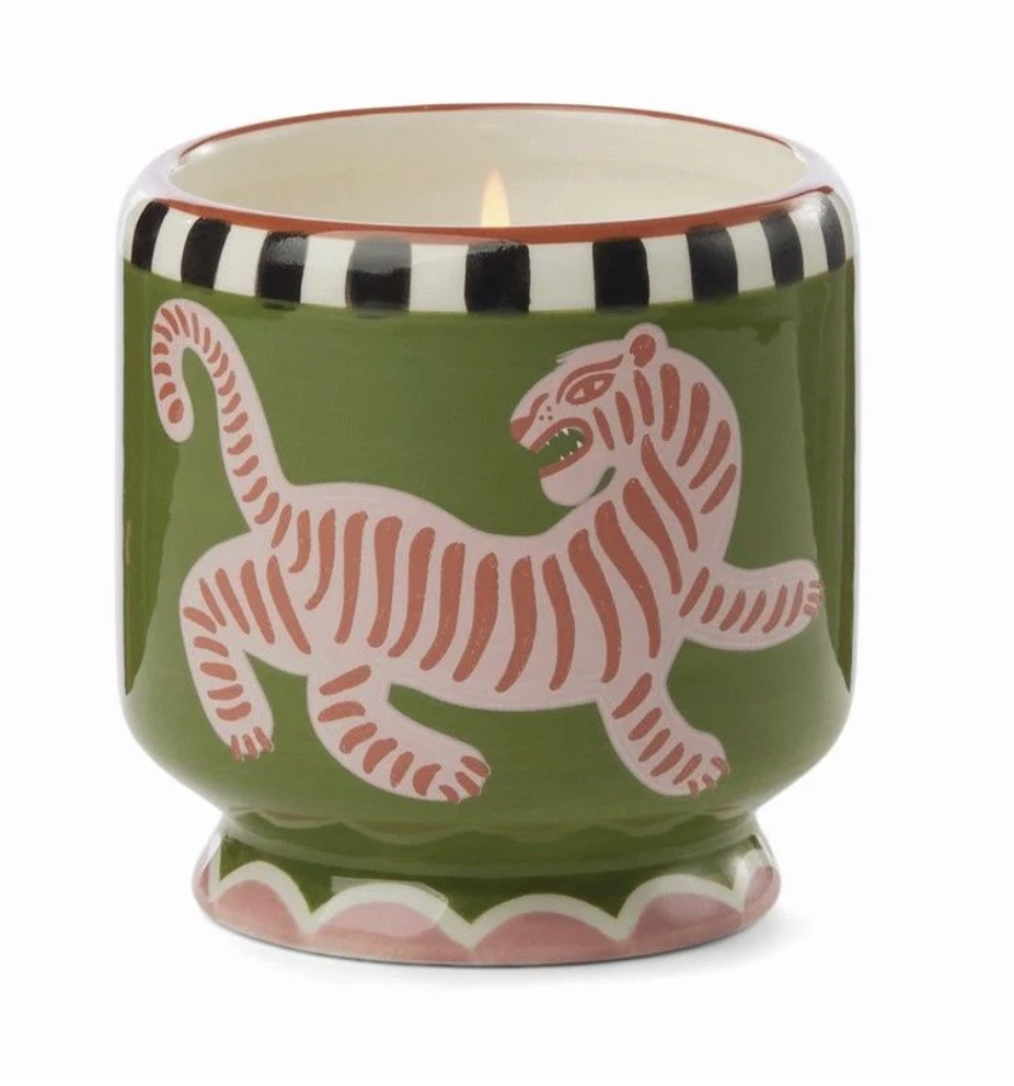 "Tiger"  Ceramic Adopo 8oz Candle