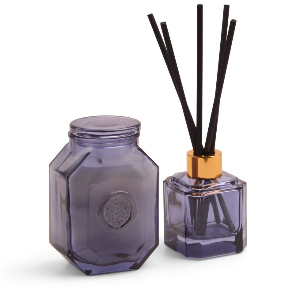 Botanica 2.8 Fl Oz Blue Transparent Glass Diffuser - Sea Salt & Amber