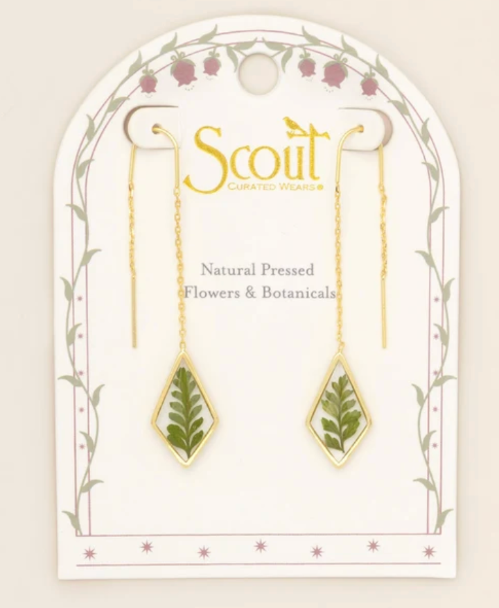Peppergrass Pressed Flower Thread Earrings