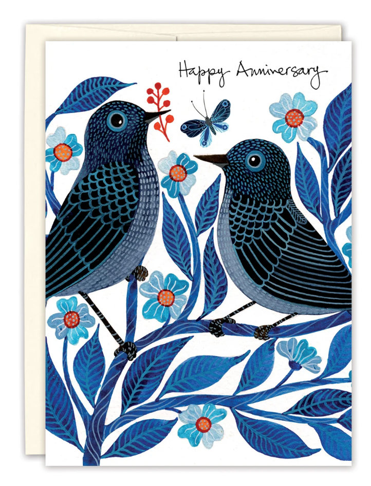 Bluebirds Anniversary Card