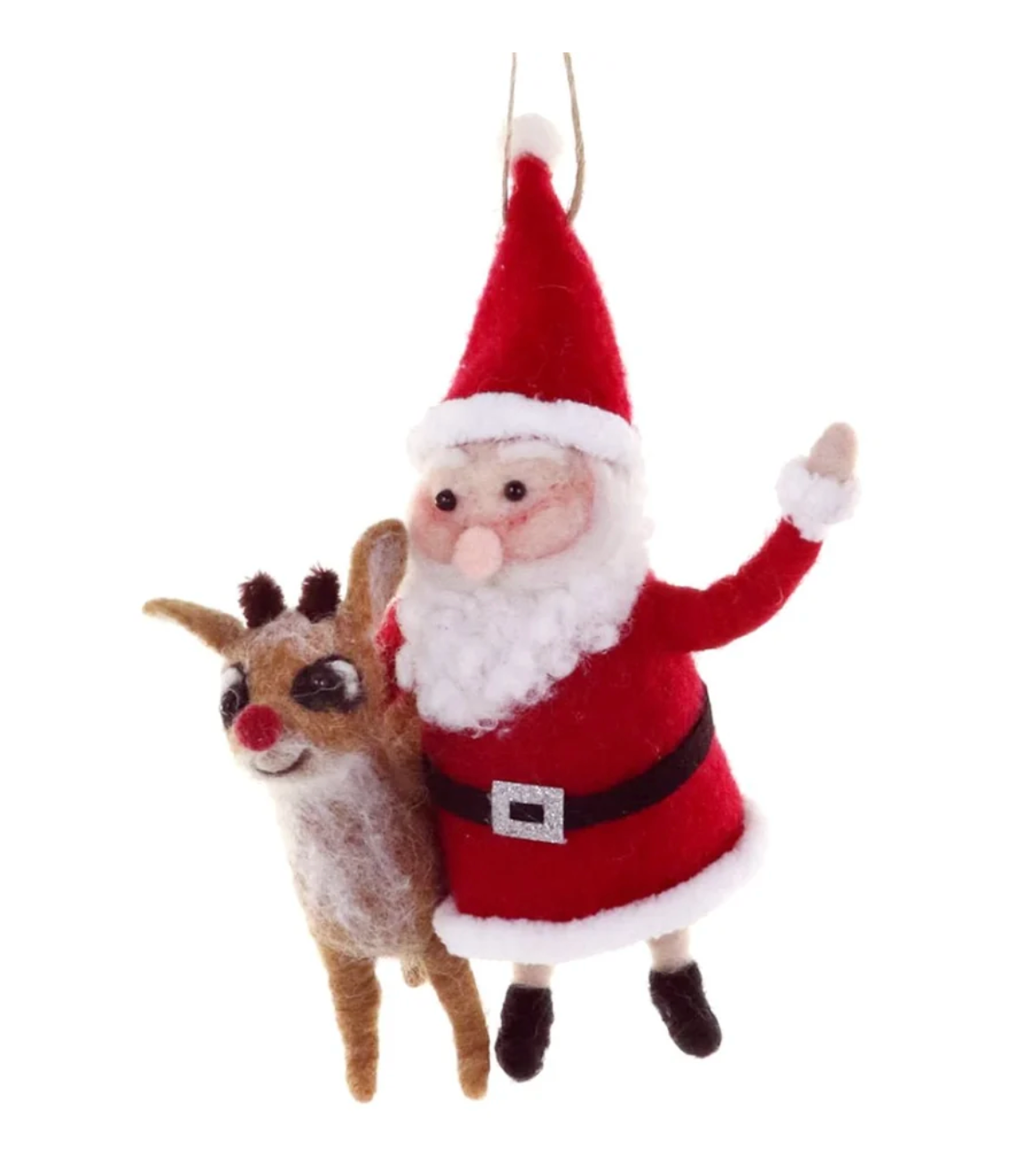 Santa & Rudolph Felt Ornament