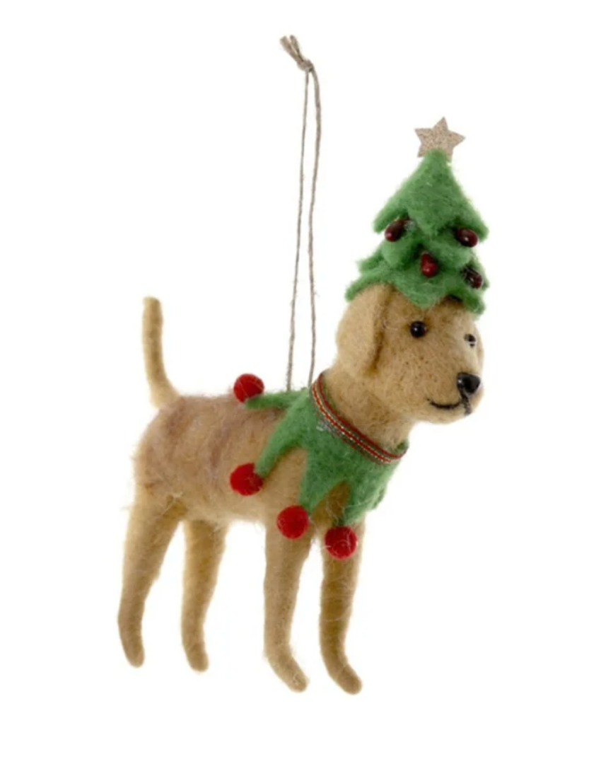 Felt Friends Ornament Brown Dog