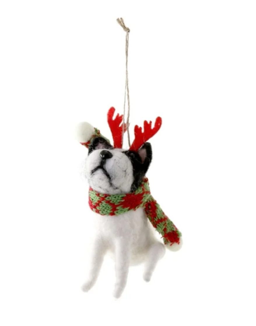 Felt Friends Ornament White Dog