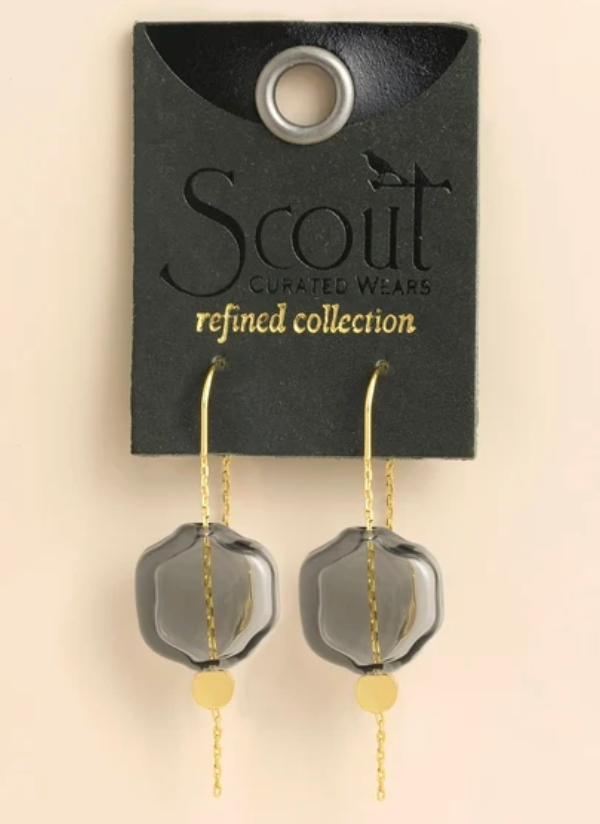 Refined Glass Organic Threader Earrings
