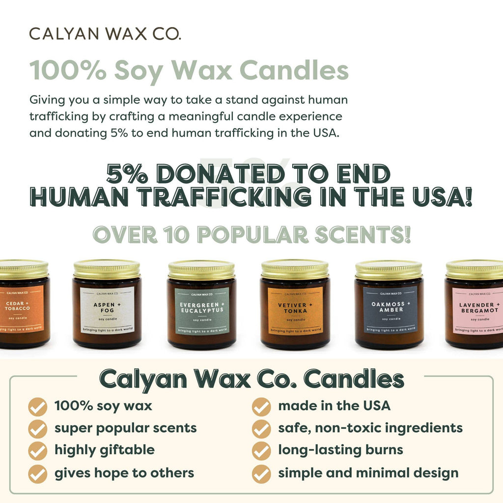 Soy Candle | Evergreen + Eucalyptus | 3.1oz Mini Amber Jar