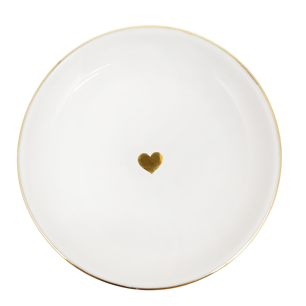 Gold Heart Jewelry Dish - Home Decor & Gifts