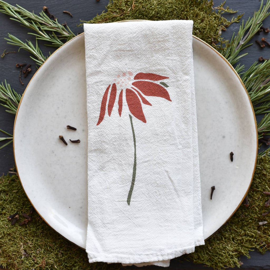 Poinsettia + Pine Napkins / Set of 4