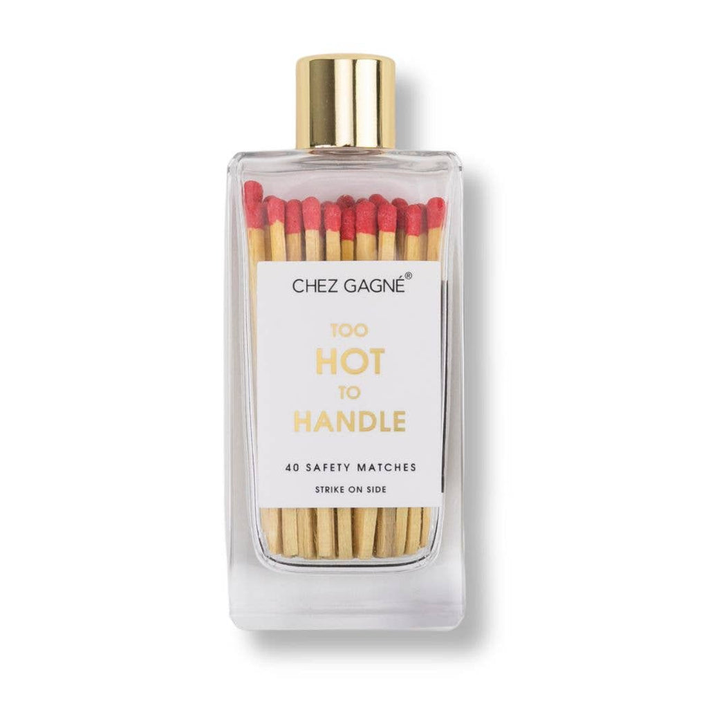 Too Hot To Handle - Glass Bottle Safety Matches - Red