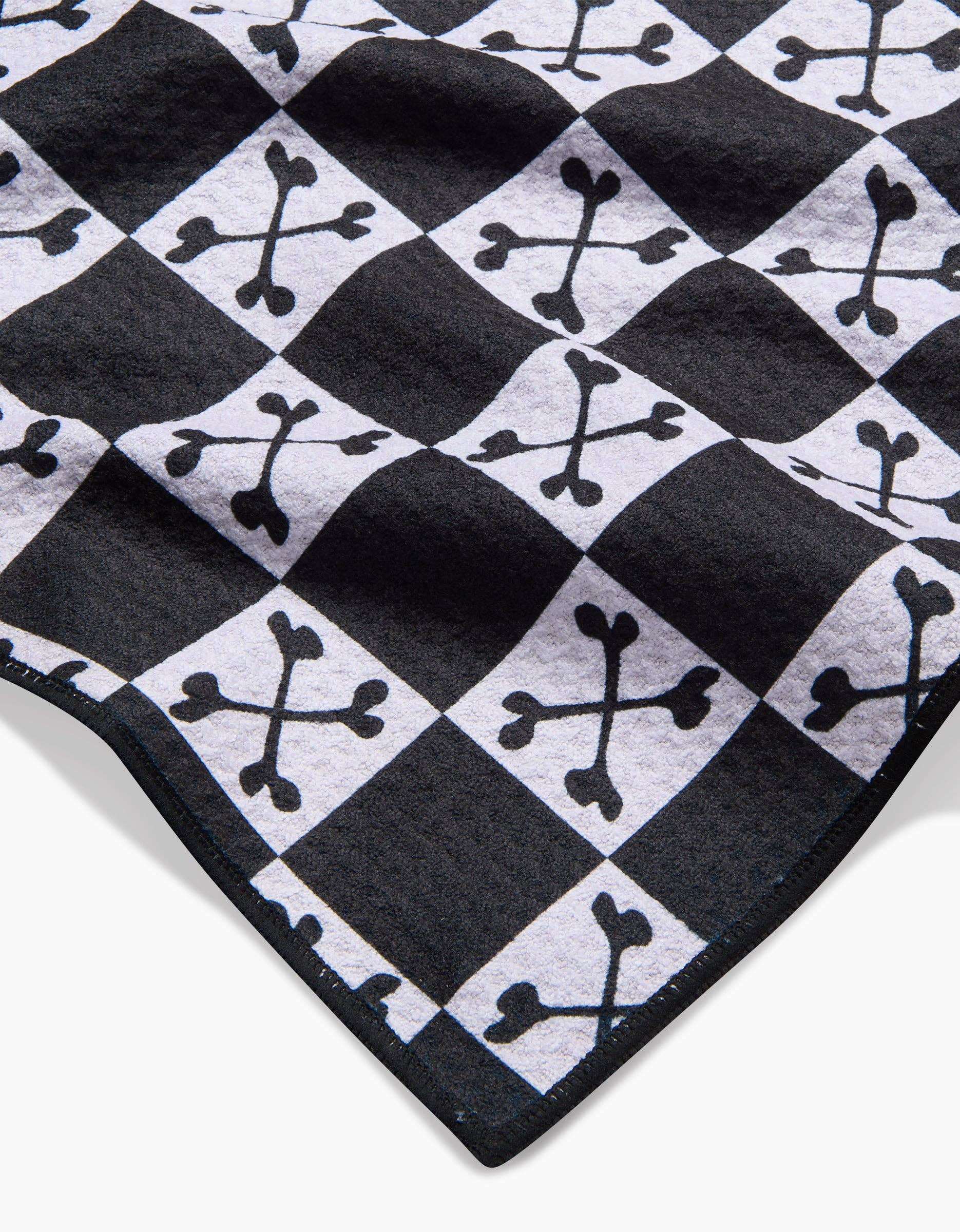 Boneyard White Checkerboard Paw Towel