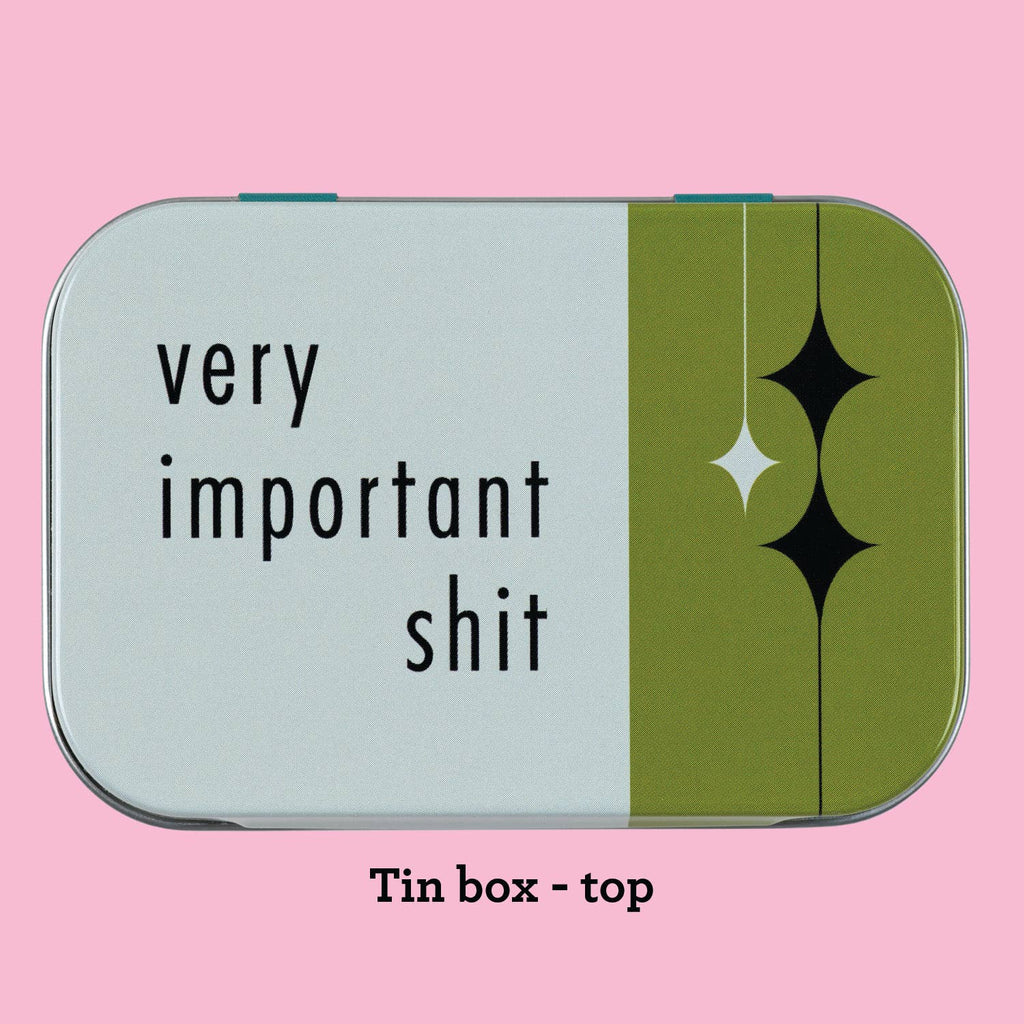 Very Important Shit stash tin - purse-size food-safe tin box