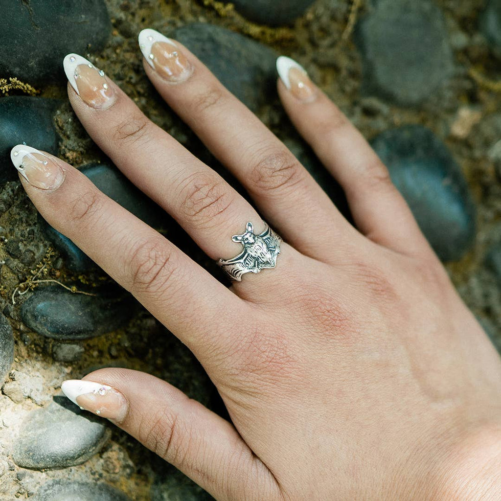 Silver Bat Ring: Carded