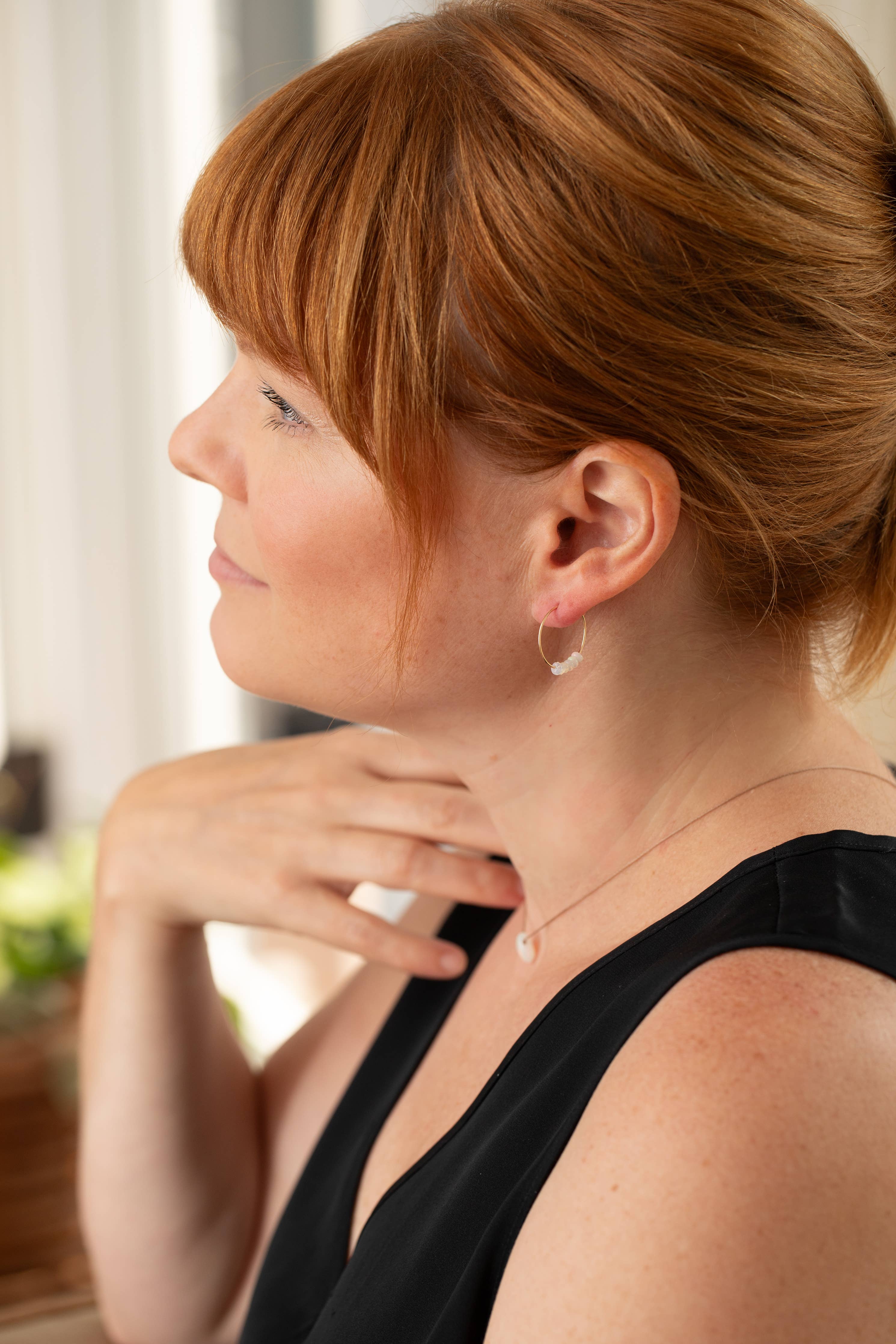 Ethiopian Opal 14K Gold Filled Hoop Earrings