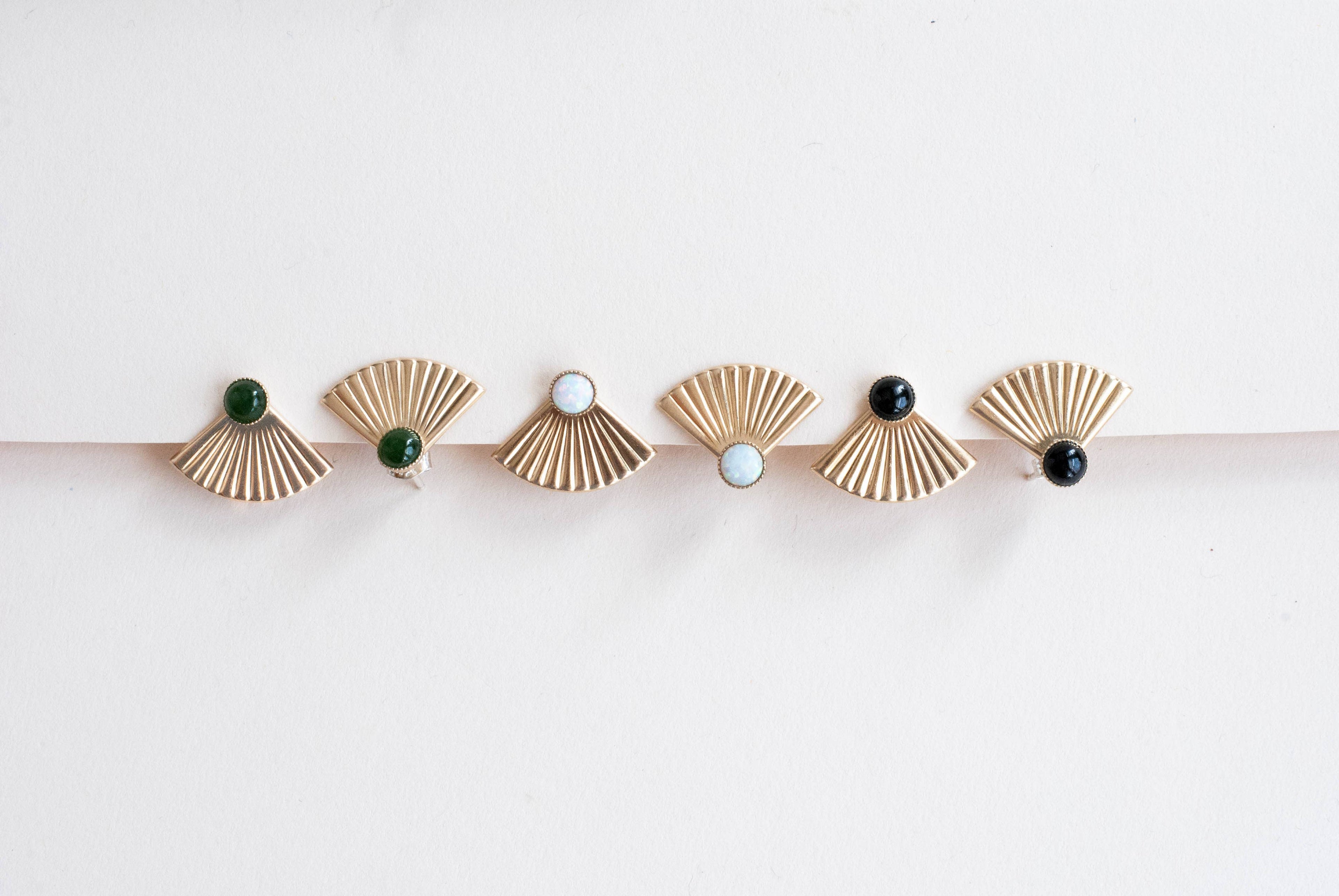 Opal Mini Pleat Jacket Earrings