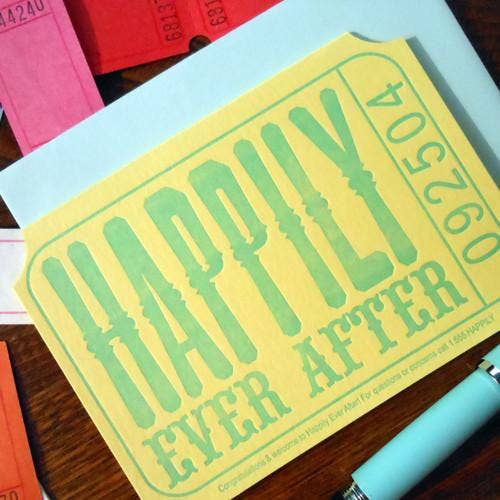 Happily Ever After Ticket: 4bar 4.875" x 3.5"