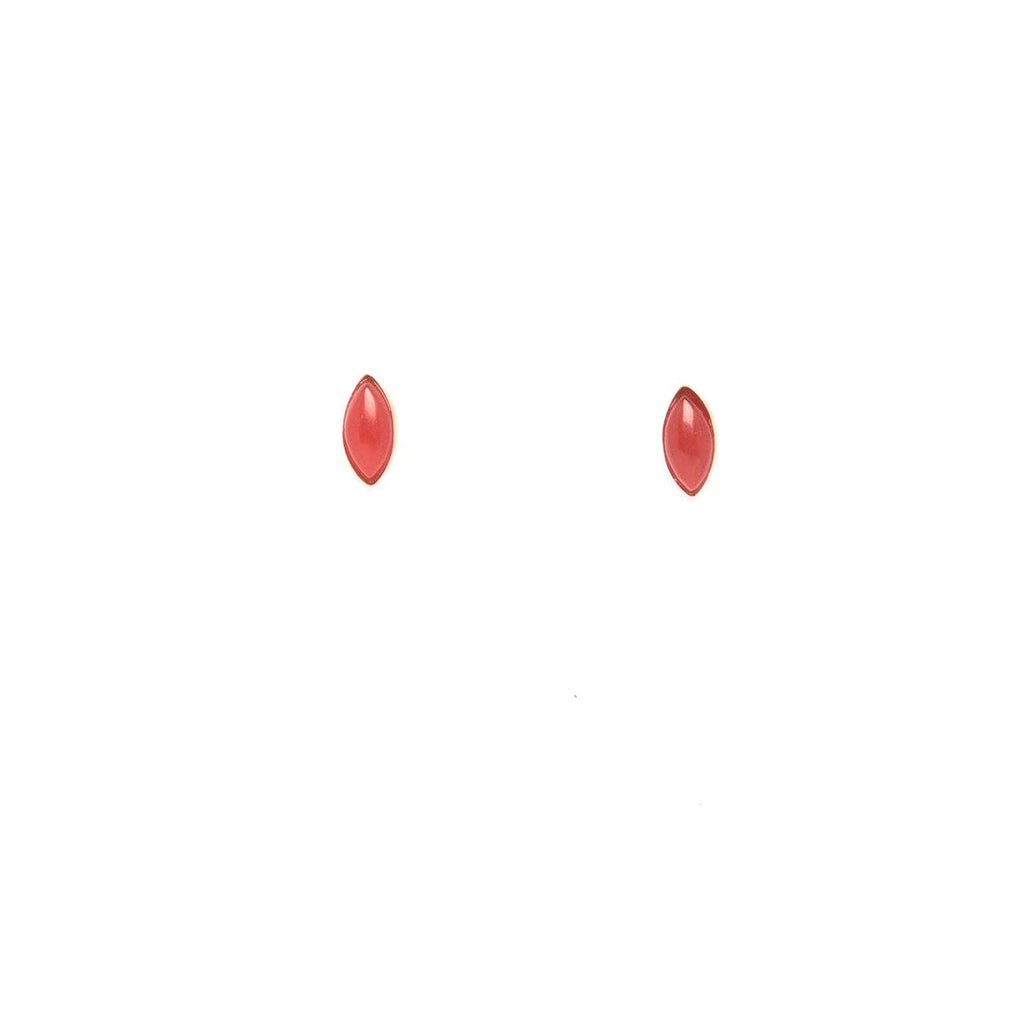Navette Studs in Carnelian