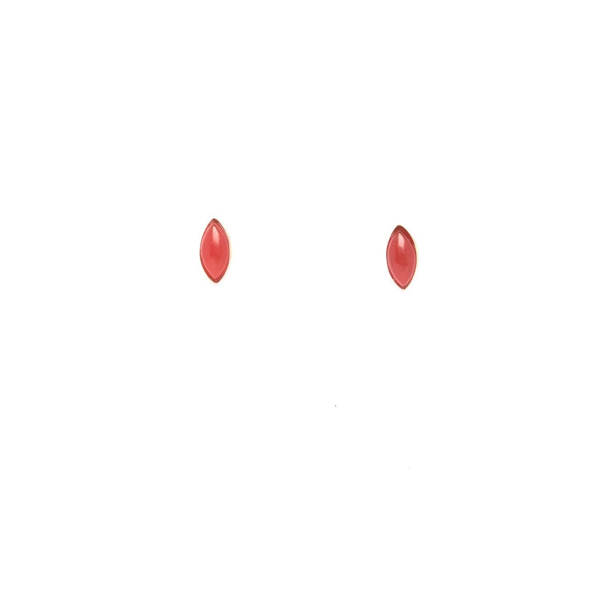 Navette Studs in Carnelian