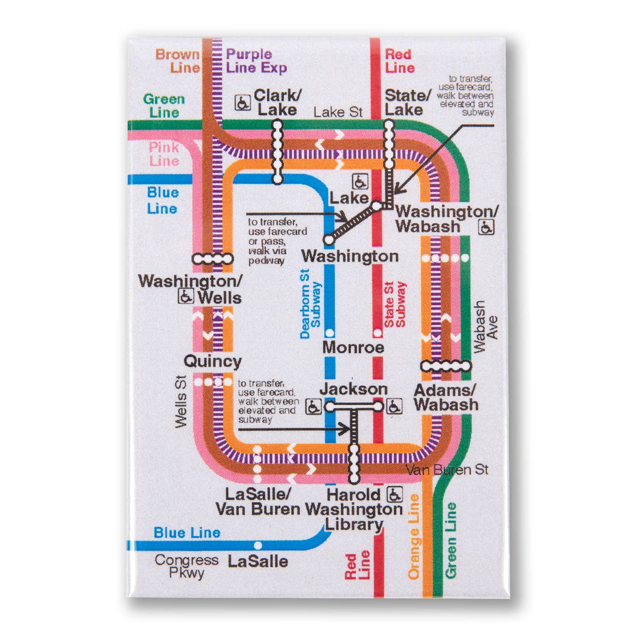 Chicago Loop Map 3" x 2" Magnet