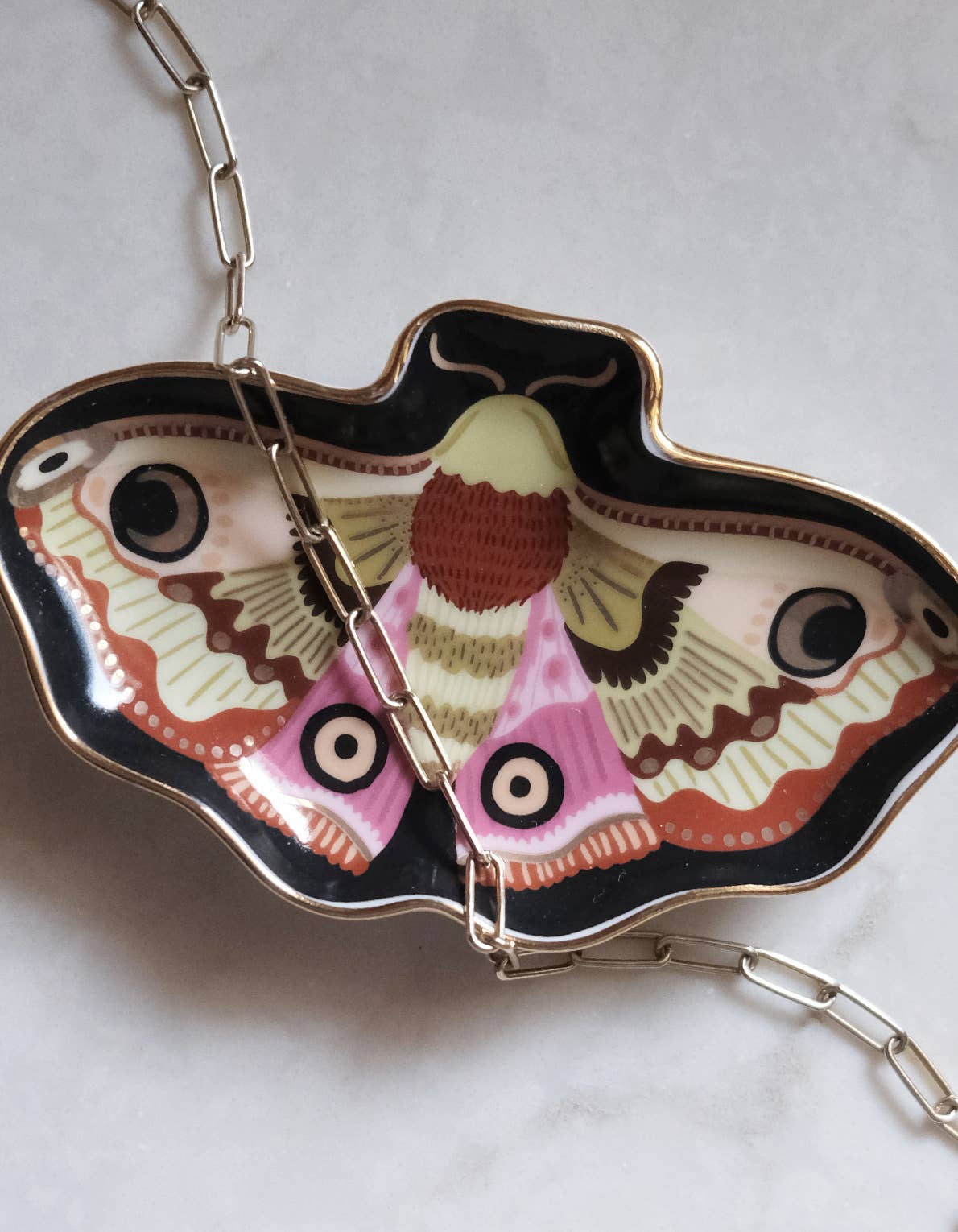 Moon Moth Porcelain Trinket Dish