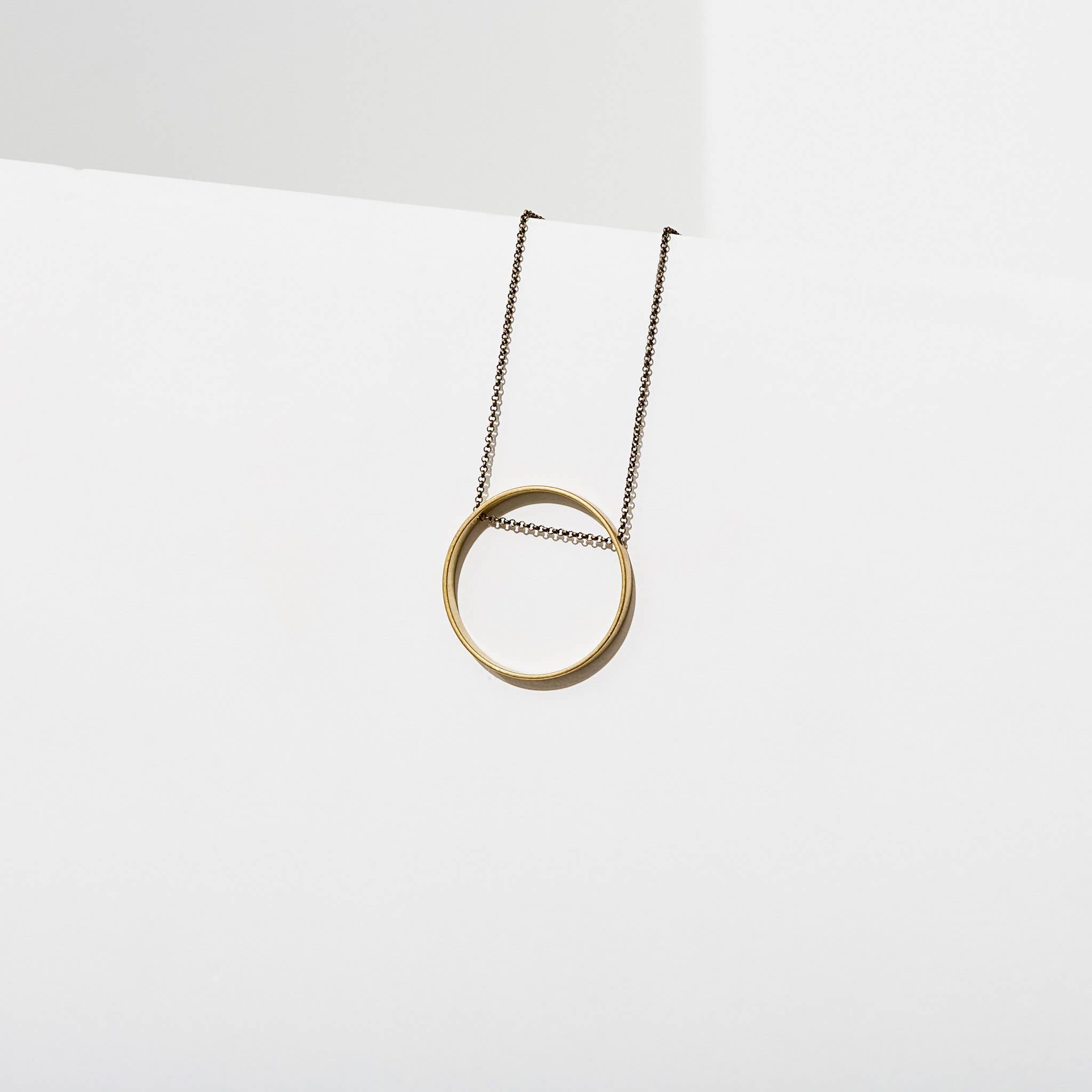 Circle Horizon Necklace: Brass / Medium