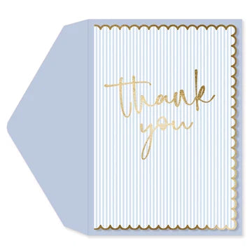 Blue Striped Thank You Card