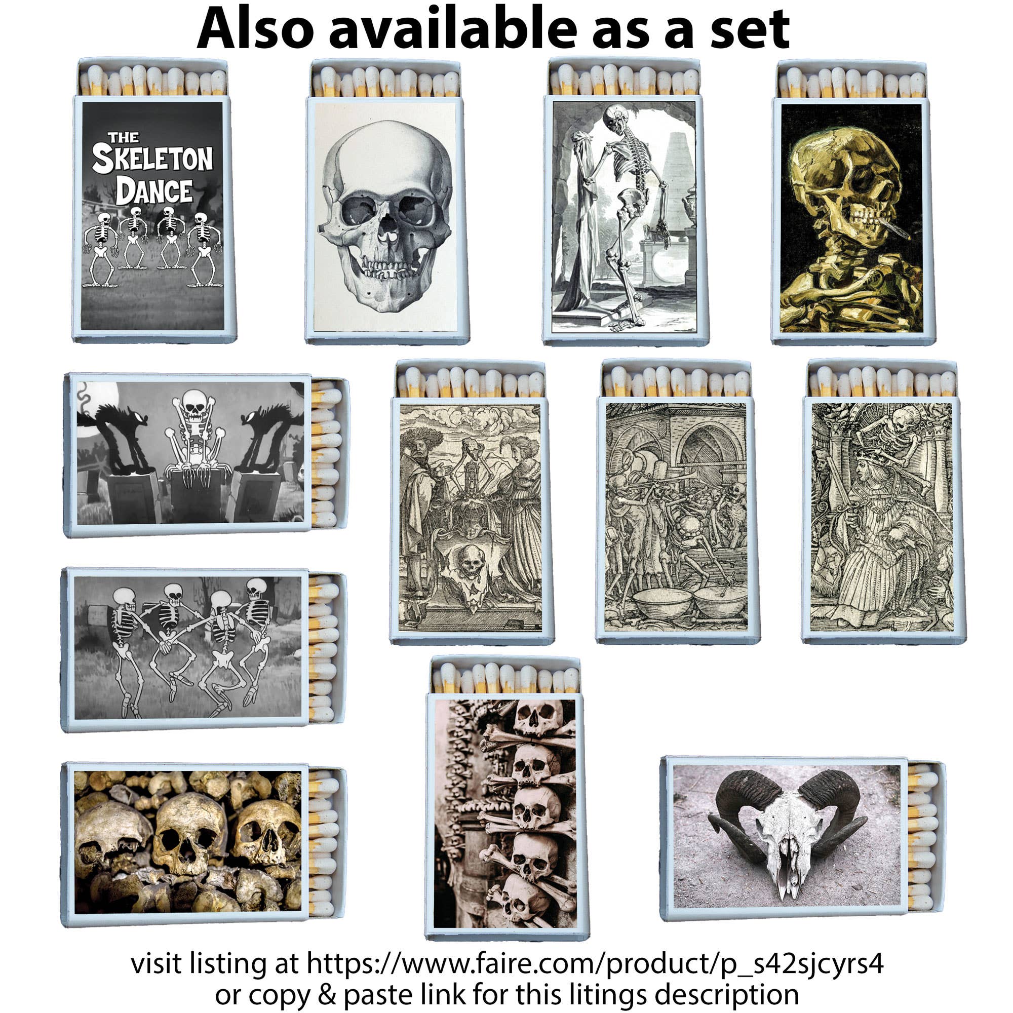 Skeleton Dancing Matchbox Candle Acc • Decorative Matches