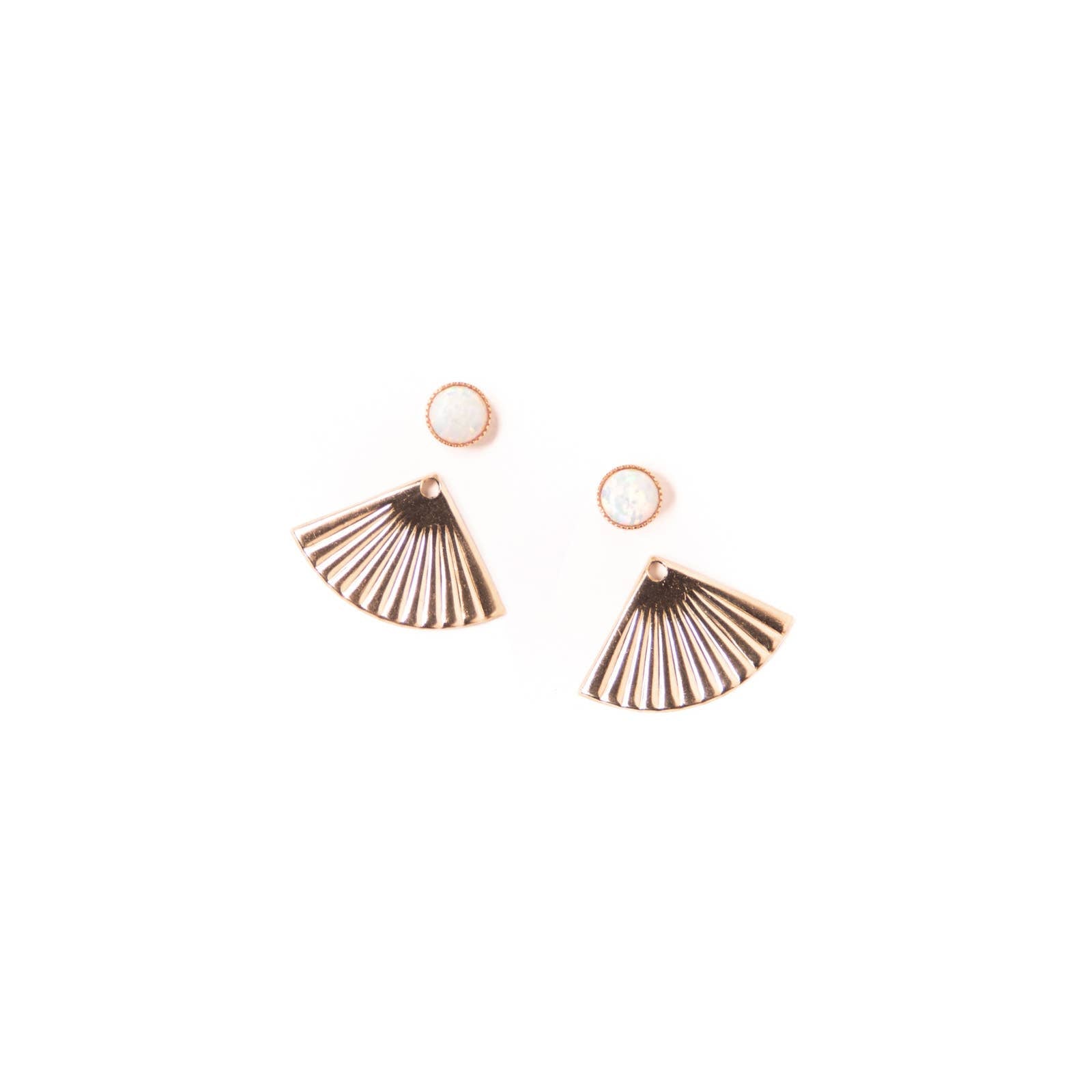 Opal Mini Pleat Jacket Earrings