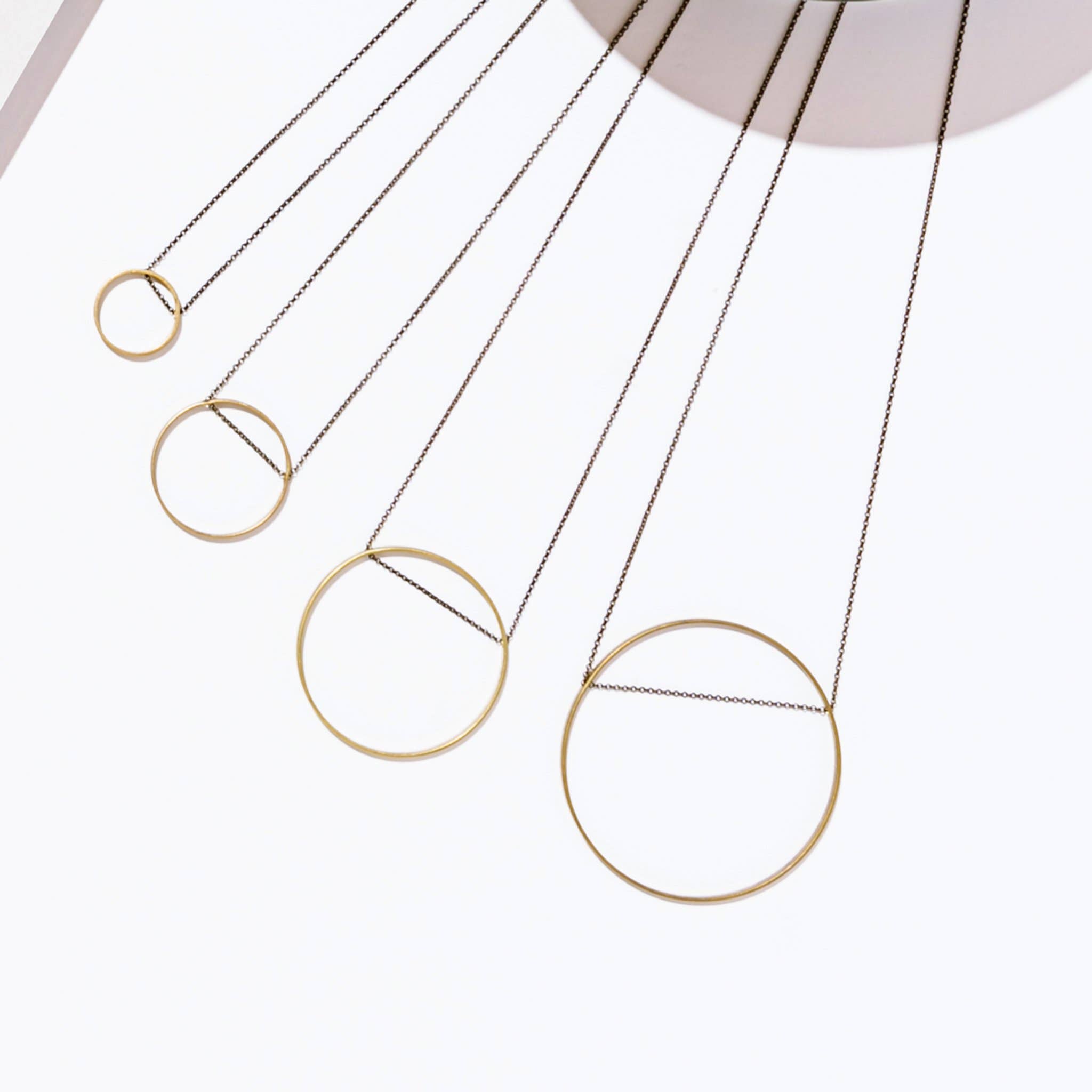 Circle Horizon Necklace: Brass / Medium
