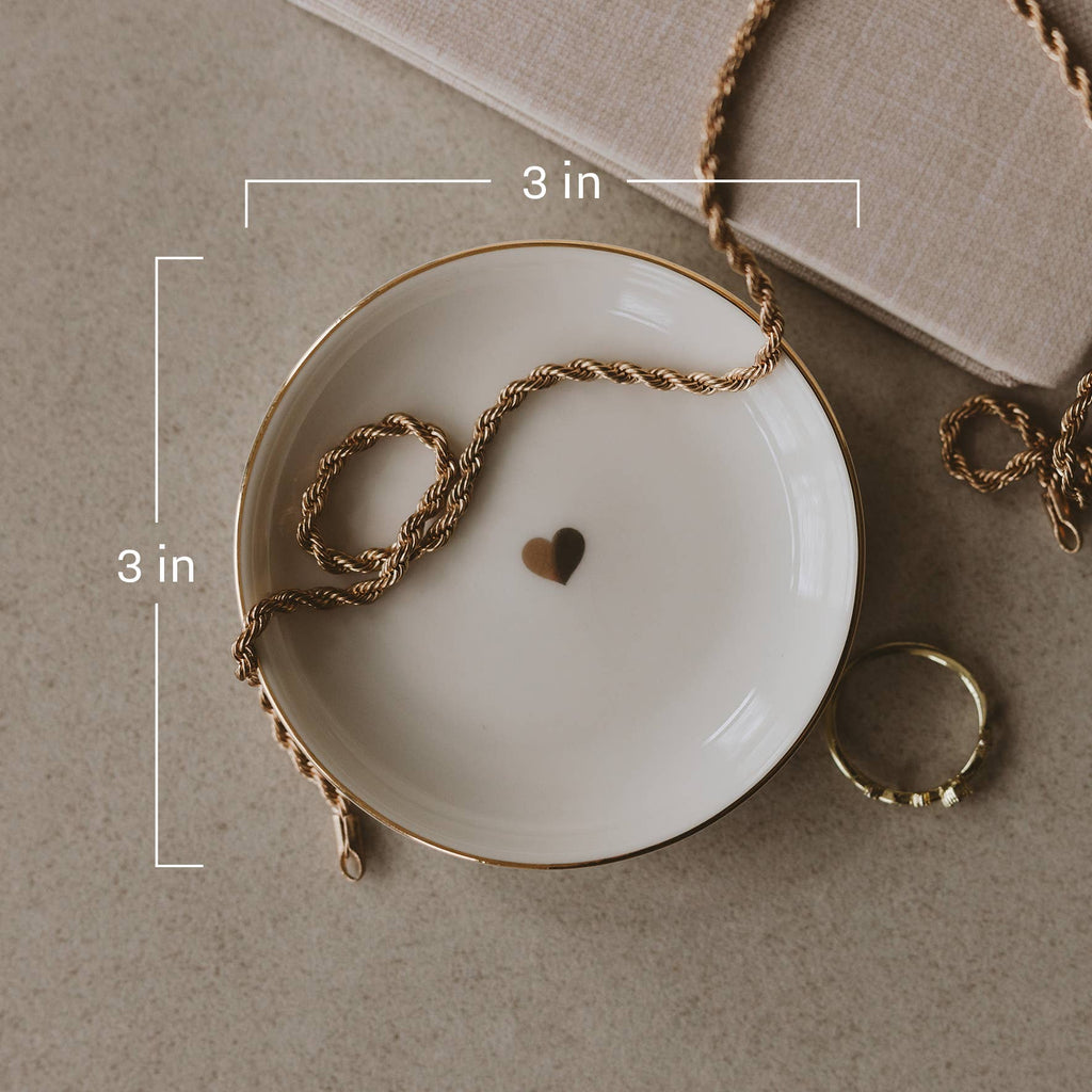 Gold Heart Jewelry Dish - Home Decor & Gifts