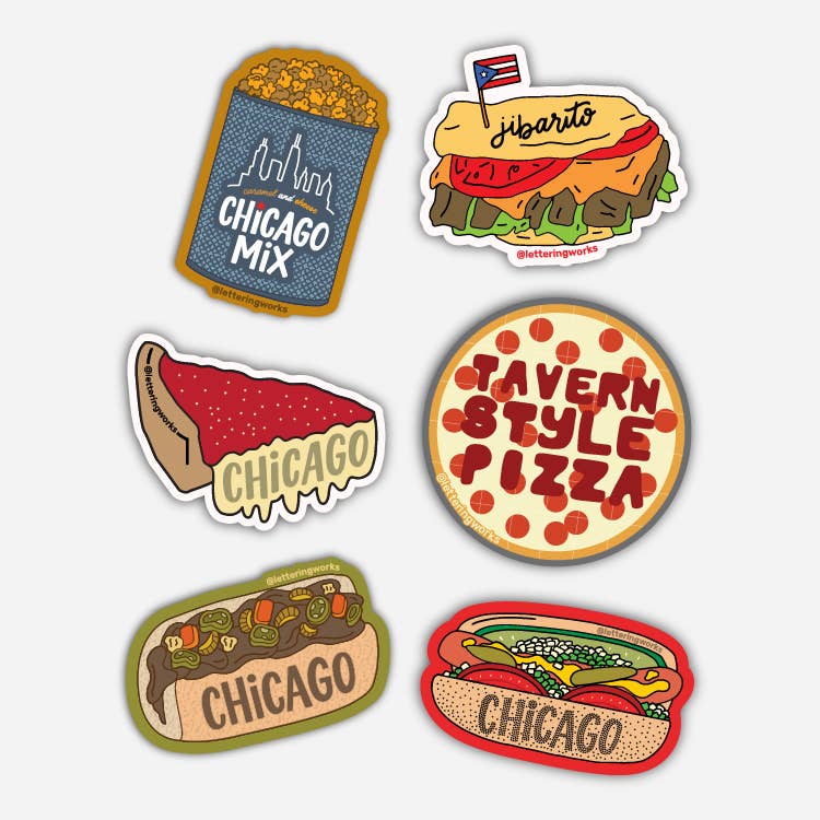 Mini Chicago Deep Dish Pizza Vinyl Sticker
