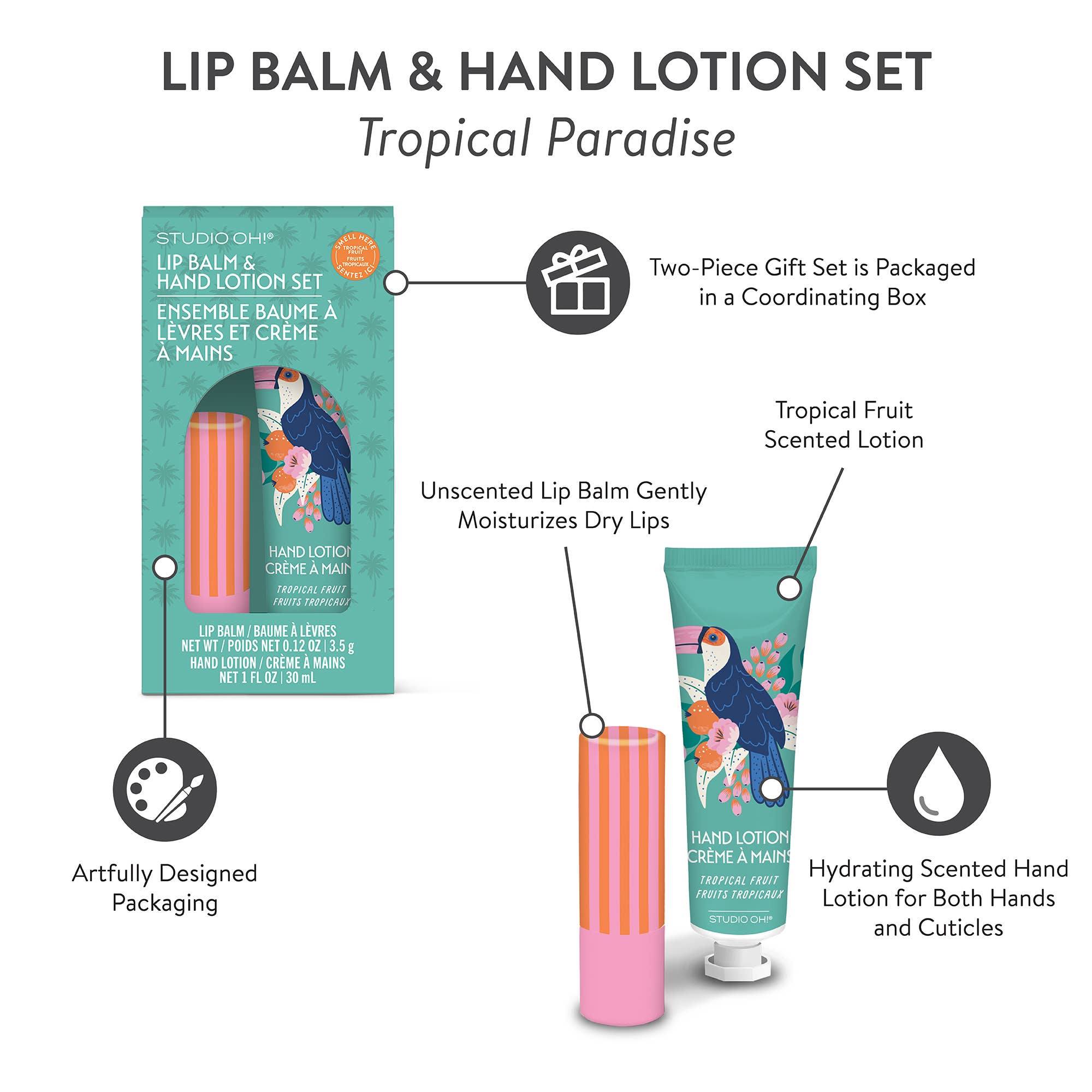 Tropical Paradise Lip Balm & Hand Lotion Set