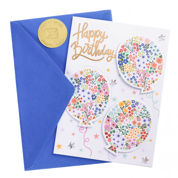 Flower Balloons Handmade Card