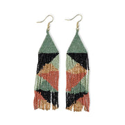 Brittany Mixed Triangles Beaded Fringe Earrings Highlands