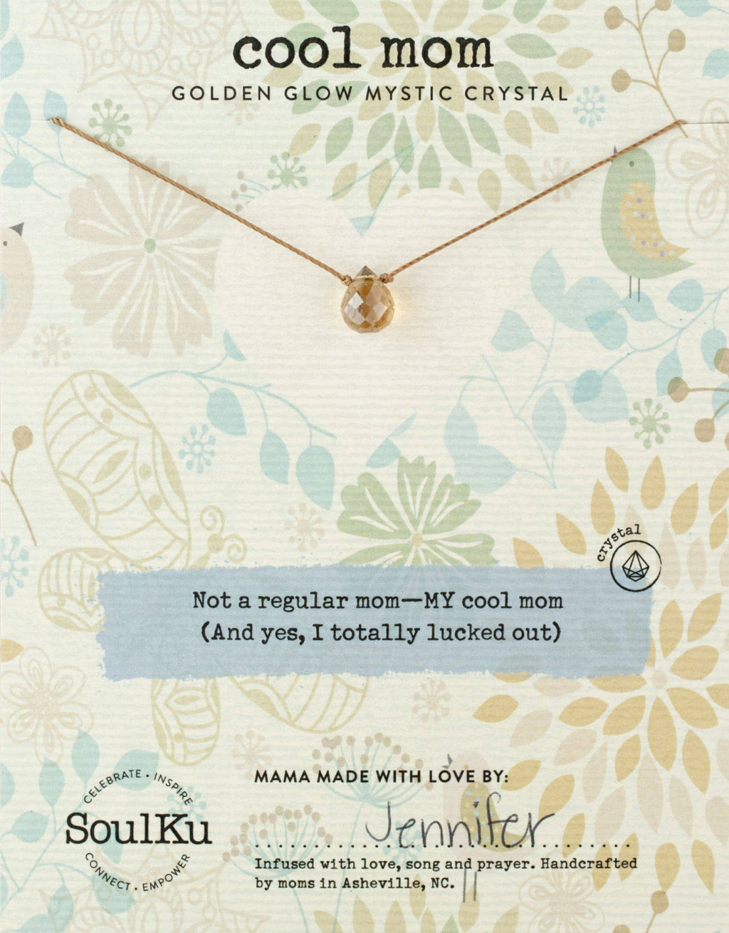 Golden Glow Mystic Crystal Necklace for Cool Mom