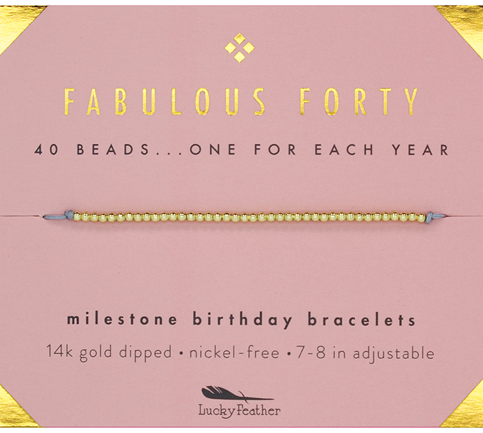 40th Milestone Birthday Bracelet - A Bead for Each Year