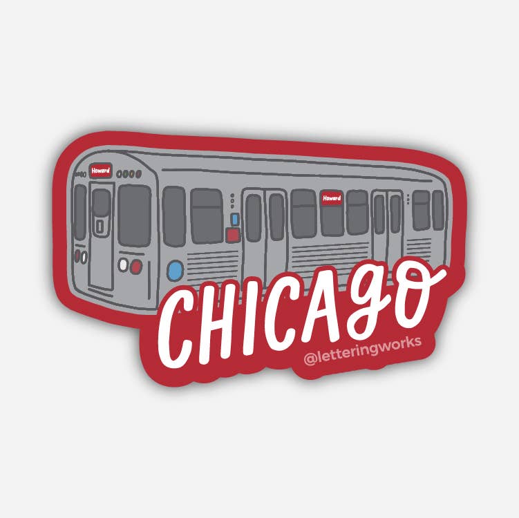 Chicago CTA 'L' Train Sticker - Red Line