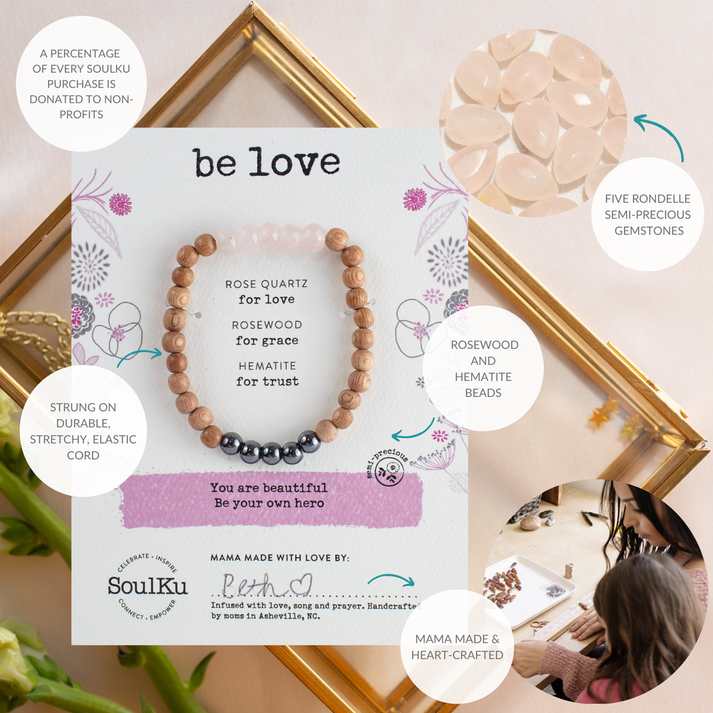 Rose Quartz Be Your Own Hero Bracelet to Be Love - BYOHRQ