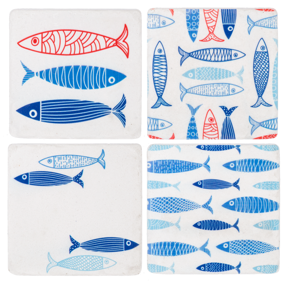 Sardine Coaster 4PC