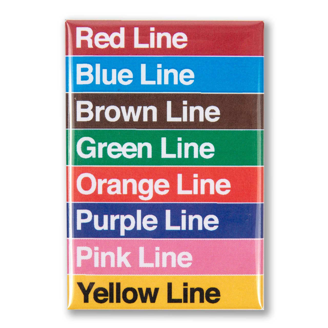 Train Line Colors 3" x 2" Magnet