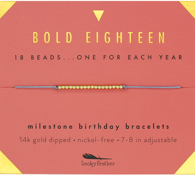 Milestone Birthday Bracelet - GOLD - Eighteen