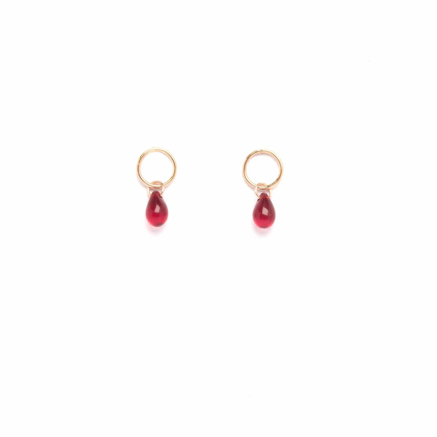 Oxblood Glass Teardrop Studs