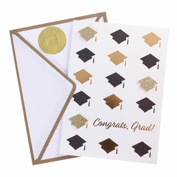 Congrats Grad Caps Graduation Handmade Card