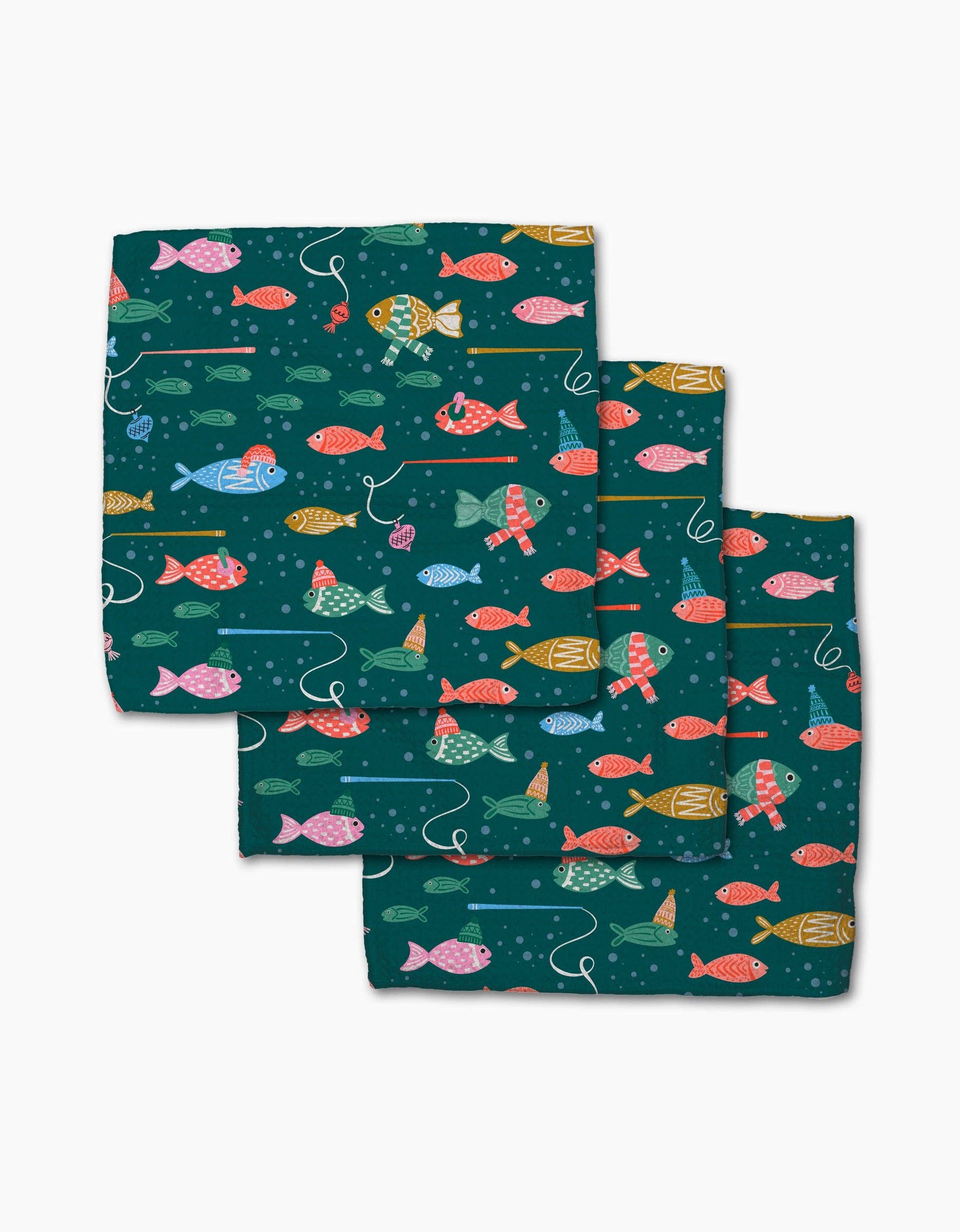 Holiday Fish Dishcloth Set