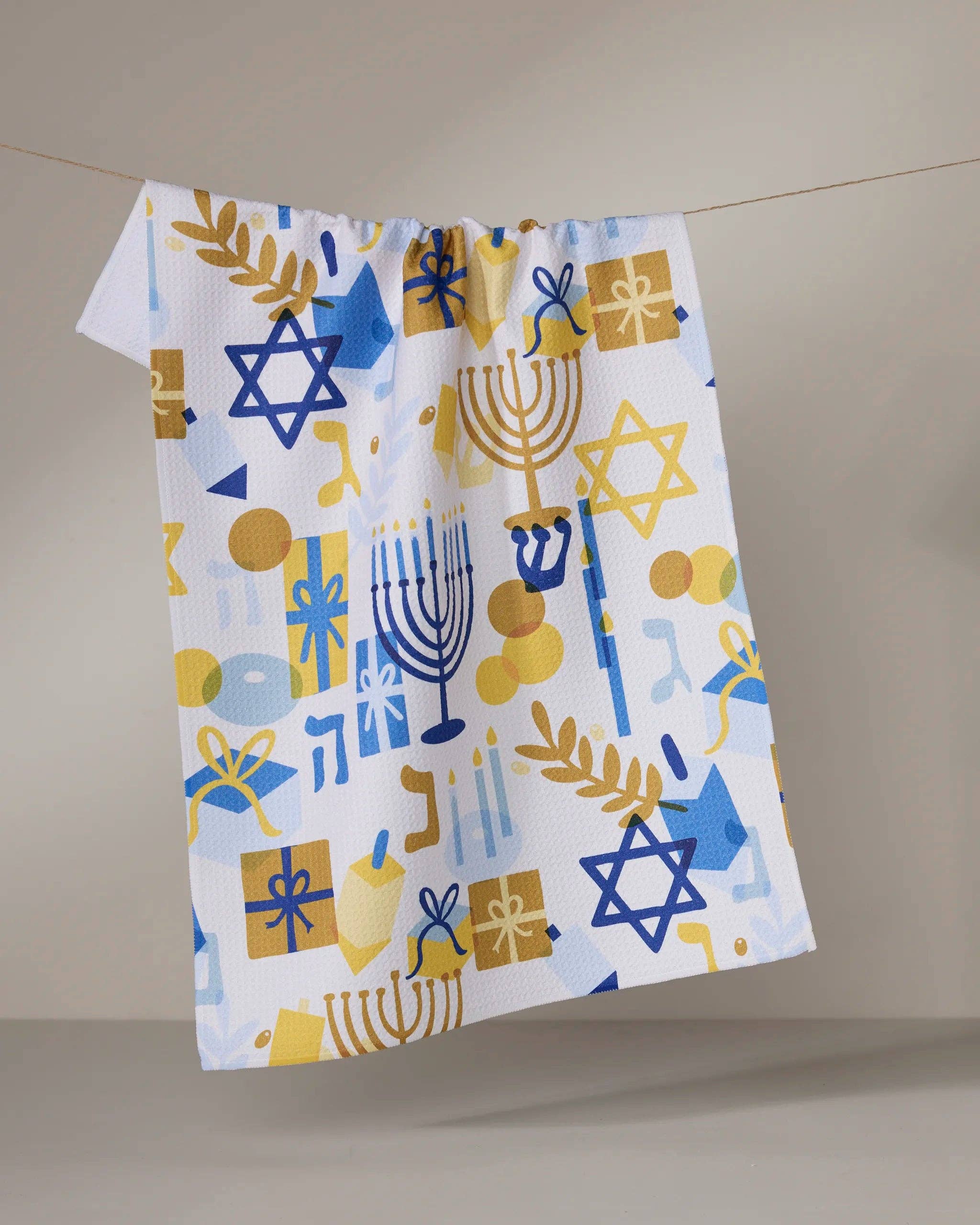Hanukkah is Here Tea Towel
