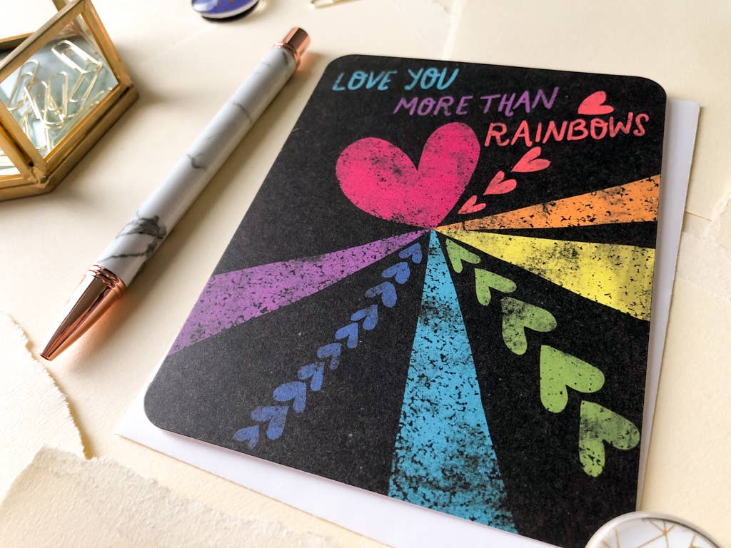 Love You Rainbows Blank Card