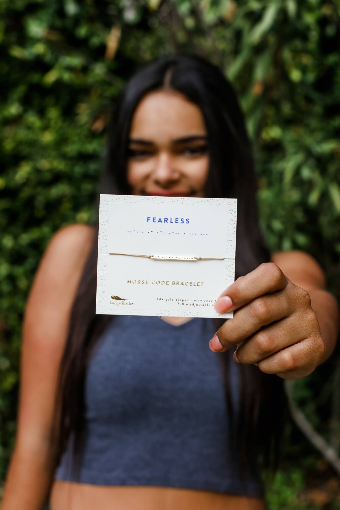 Morse Code Bar Bracelet - Fearless