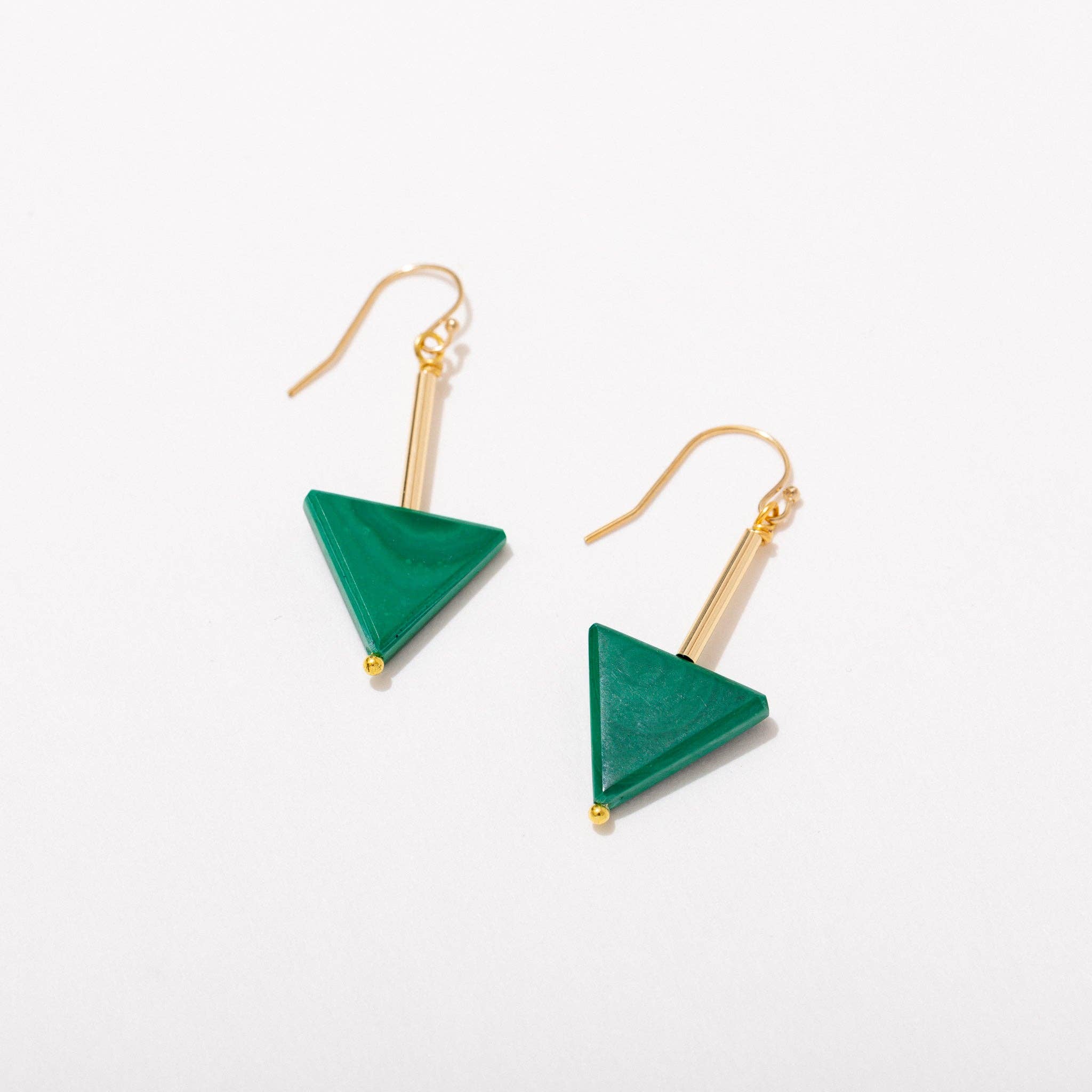 Malachite Drop Gemstone Earrings - Faire Exclusive!