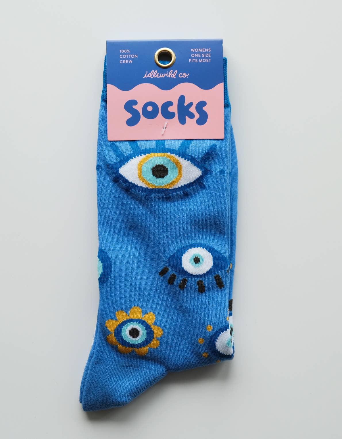 Women's Crew Socks, 100% Cotton | Evil Eye