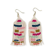 Dolly Color Blocks Beaded Fringe Earrings Rainbow