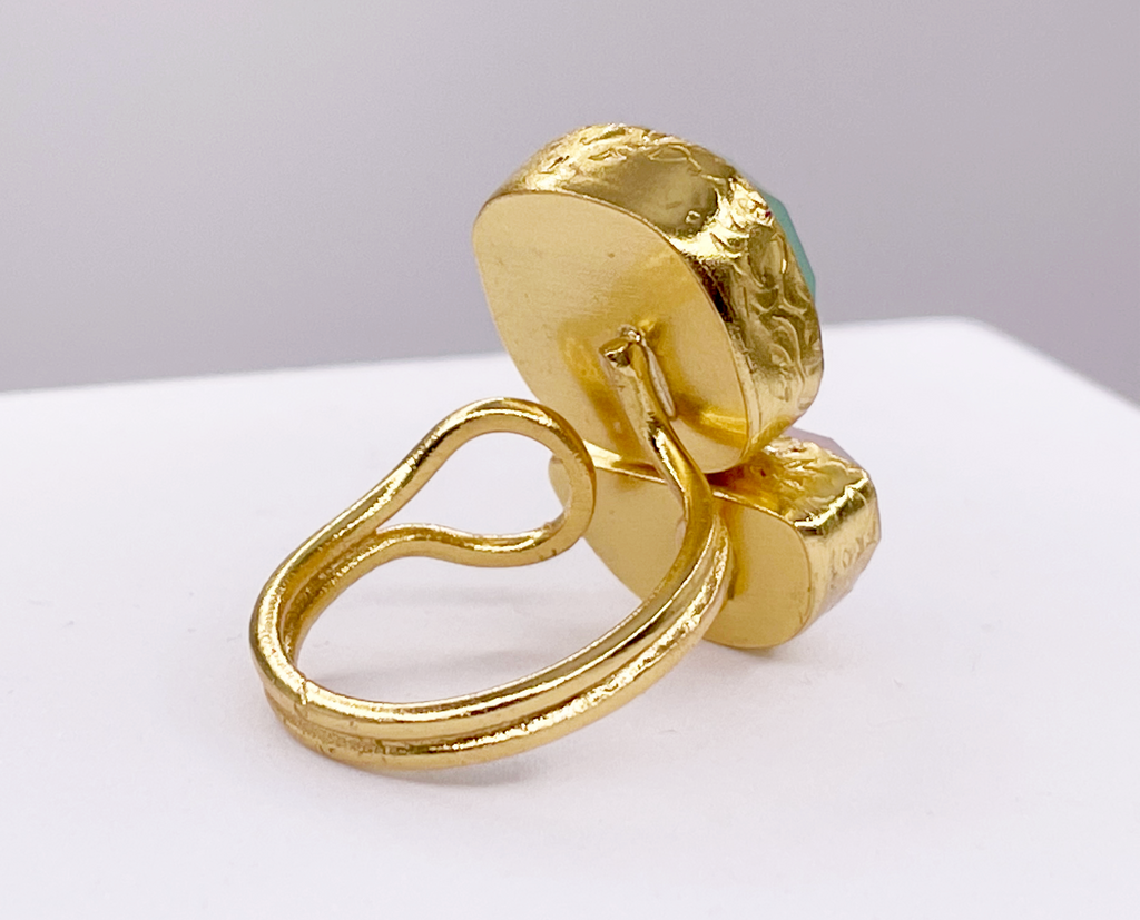 Double Stone Halfmoon Ring