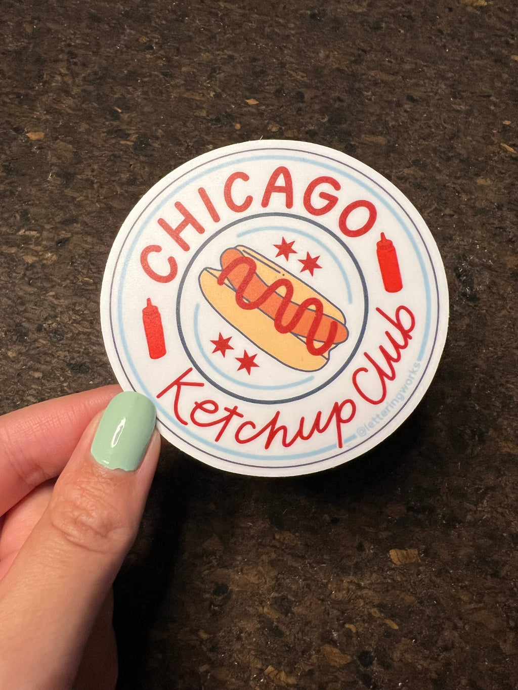 Chicago Ketchup Club Circle Vinyl Sticker – One Strange Bird
